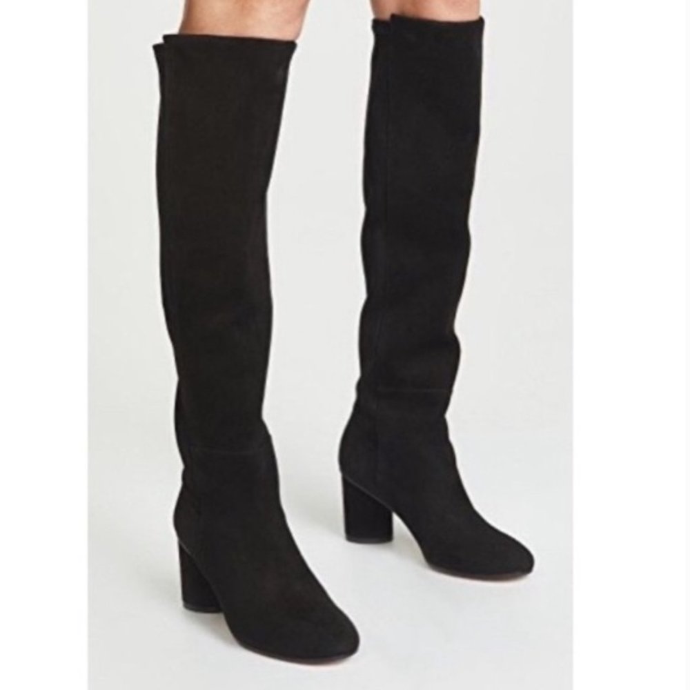 Stuart Weitzman Eloise Black Suede Boots
